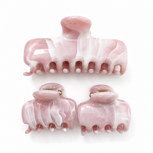 Marble Hair Claw Clip Set – 3 Piece Everyday Essentials