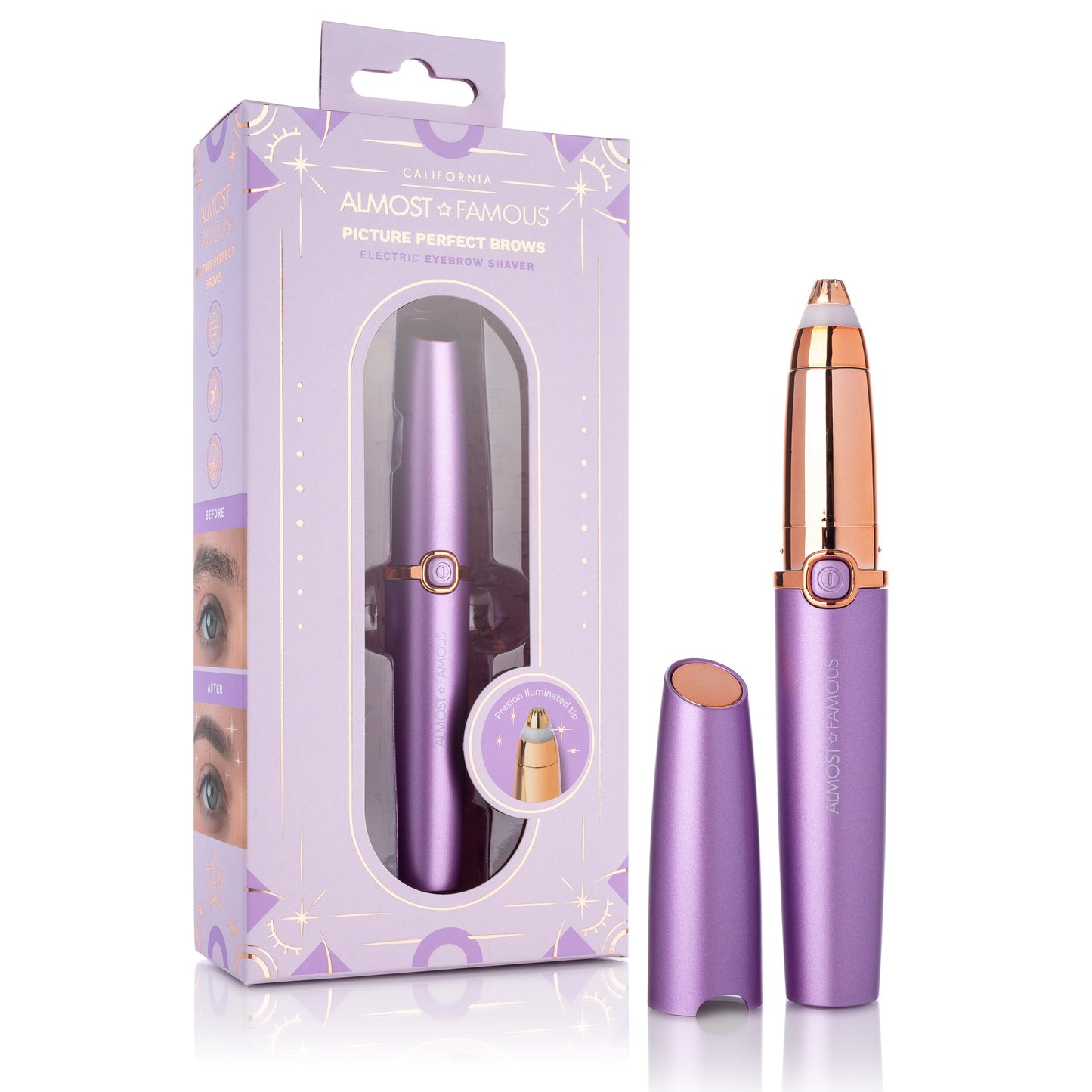 Almost Famous Precision Brow Shavers with Rose Gold accents